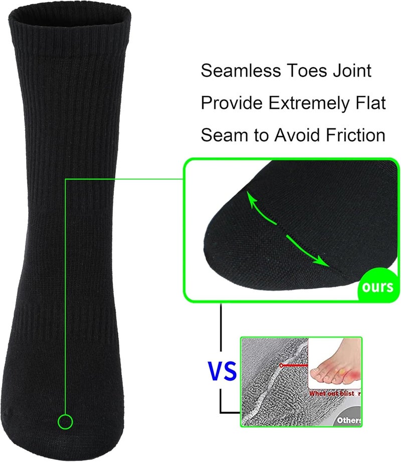 WindCrosser Womens Anti Stink Odor Resistant Seamless Cotton Moisture Wicking Crew Dress Socks, Size 6-10 - Image 4
